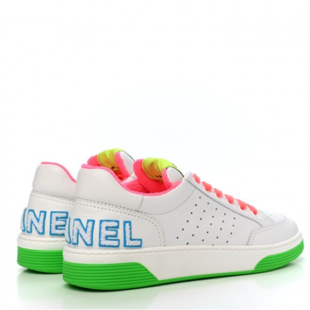 Chanel neon sneakers! Sz 38.5 - Picture 1 of 15